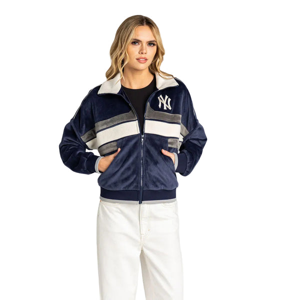 New York Yankees Women’s Cropped Corduroy Jacket - Navy