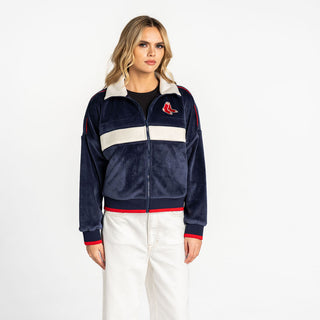 Boston Red Sox Women’s Cropped Corduroy Jacket - Navy