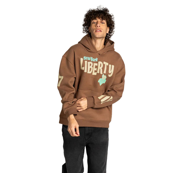 New York Liberty Washed Pullover Hoodie - Brown