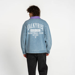 Golden State Valkyries Unisex Pinstripe Denim Jacket - Light Denim