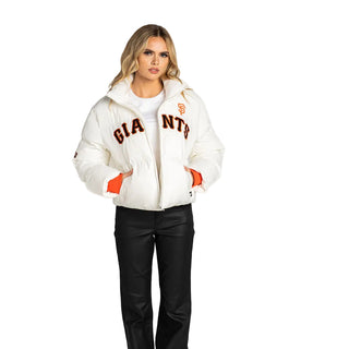 San Francisco Giants Women’s Cropped Puffer Jacket - Cream