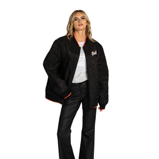 San Francisco Giants Oversized Diamond Quilt Bomber - Black