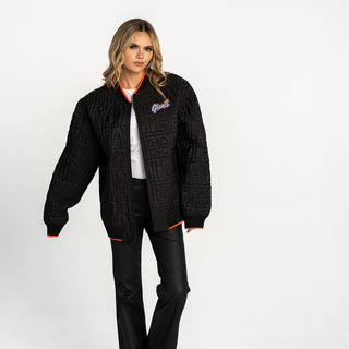 San Francisco Giants Oversized Diamond Quilt Bomber - Black