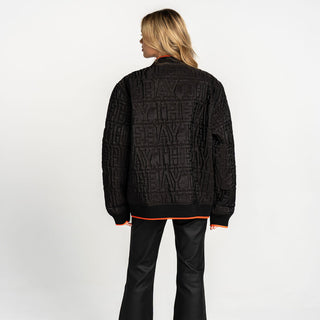 San Francisco Giants Oversized Diamond Quilt Bomber - Black