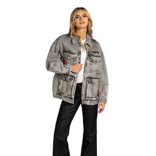 San Francisco Giants Women's Oversized Denim Jacket - Denim