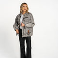 San Francisco Giants Women's Oversized Denim Jacket - Denim view 3