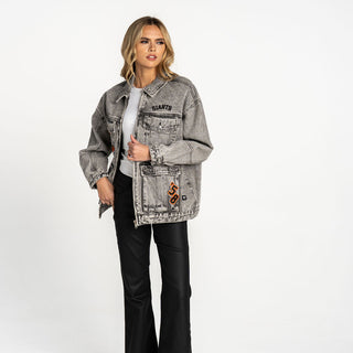 San Francisco Giants Women's Oversized Denim Jacket - Denim