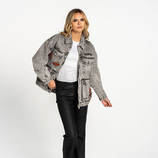 San Francisco Giants Women's Oversized Denim Jacket - Denim