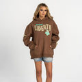 New York Liberty Washed Pullover Hoodie - Brown view 3