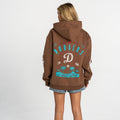 Los Angeles Dodgers Oversized Graphic Hoodie - Brown view 3