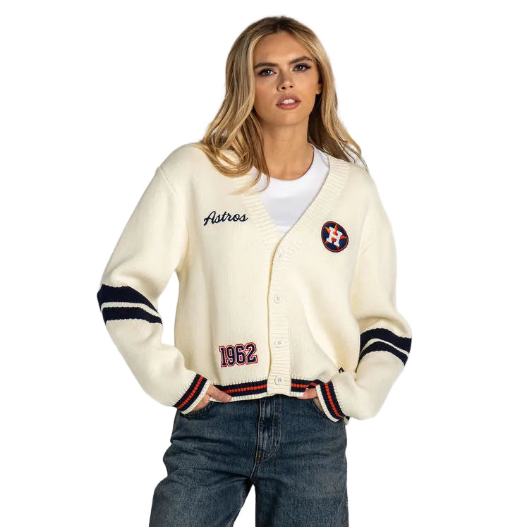Houston Astros Women’s Cropped Cardigan - Cream