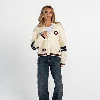 Houston Astros Women’s Cropped Cardigan - Cream