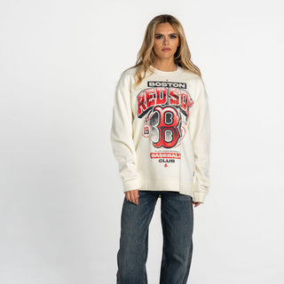 Boston Red Sox Oversized Graphic Crewneck - Vintage White