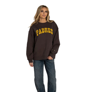 San Diego Padres Women’s Oversized Crewneck Sweatshirt - Brown