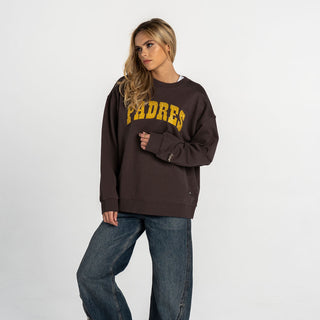 San Diego Padres Women’s Oversized Crewneck Sweatshirt - Brown