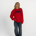 Atlanta Braves Women’s Oversized Crew Fleece - Red view 2