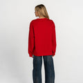 Atlanta Braves Women’s Oversized Crew Fleece - Red view 3