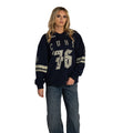 Chicago Cubs Women’s Oversized V-Neck Pullover - Navy view 1