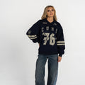 Chicago Cubs Women’s Oversized V-Neck Pullover - Navy view 2
