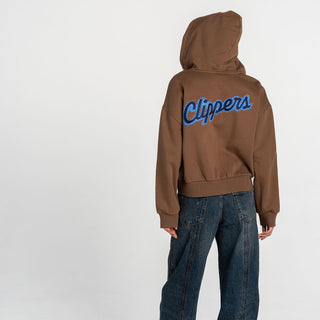 Los Angeles Clippers Women’s Washed Zip - Brown