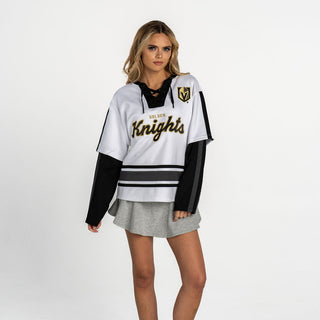 Vegas Golden Knights Women’s Lace-Up Hockey Top - White/Black