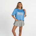 Dallas Cowboys Women’s Sequin & Floral Crop Jersey - Light Blue view 3