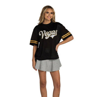 Vegas Golden Knights Women’s Mesh Jersey Top - Black/Gold