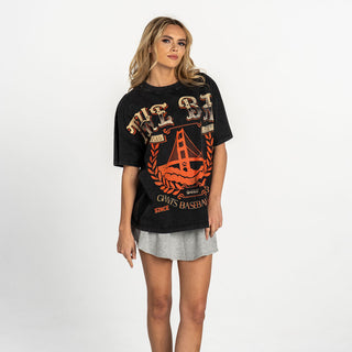 San Francisco Giants Women's Oversized Graphic Dolman S/S - Black