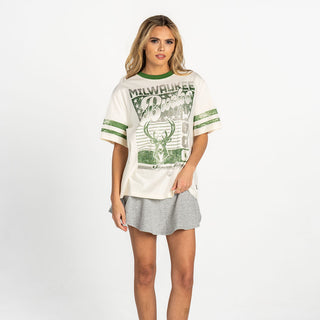 Milwaukee Bucks Women's Drop Shoulder Tee - Cream