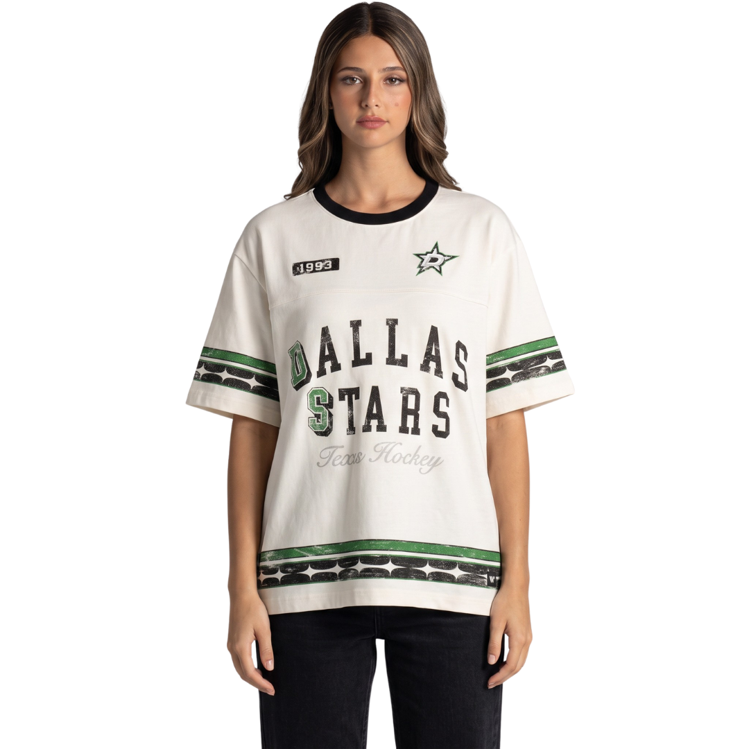 Dallas Stars Women's Boyfriend Tee - Vintage White