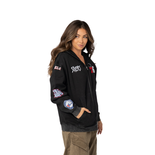 Philadelphia 76ers Unisex Logo Sleeve Full Zip Hoodie - Black