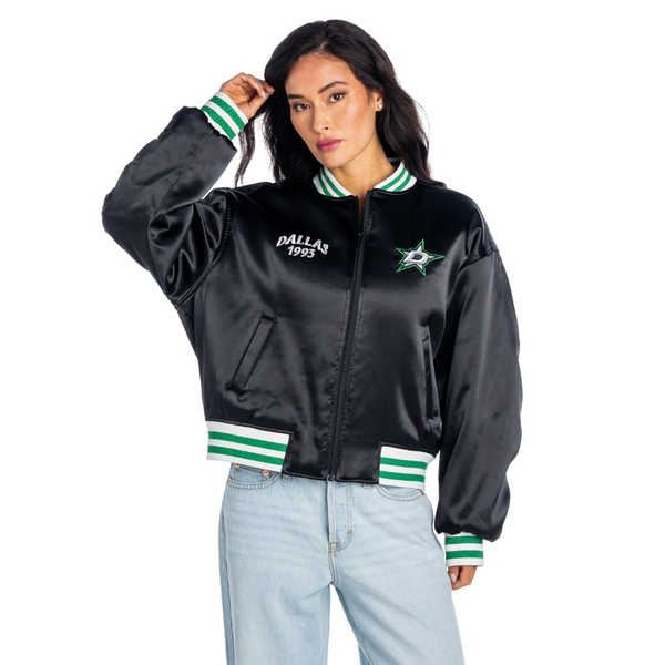 Dallas Stars Women's Satin Bomber - Green