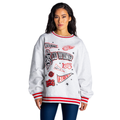 Detroit Red Wings Women's Oversized Crew Fleece - Light Heather Grey view 1