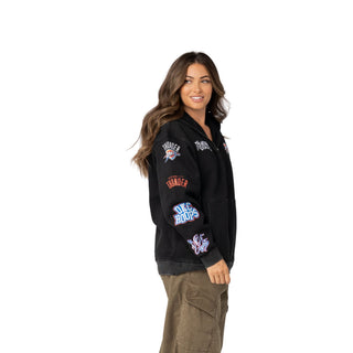 Oklahoma City Thunder Unisex Logo Sleeve Full Zip Hoodie - Black