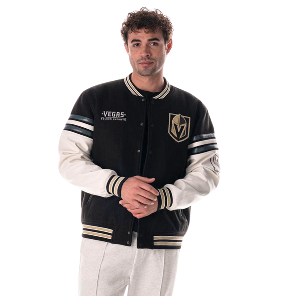 Vegas Golden Knights Unisex Shoulder Varsity Jacket - Black