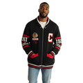 Chicago Blackhawks Unisex Jacquard Zip-Front Sweater - Black view 1