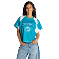 Miami Dolphins Women's Mesh Raglan Top - Aqua view 1