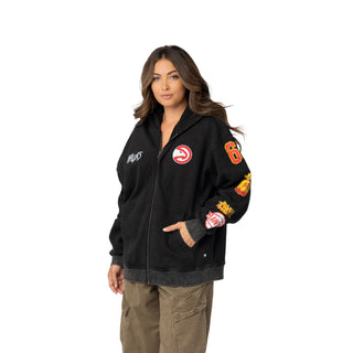 Atlanta Hawks Unisex Logo Sleeve Full Zip Hoodie - Black