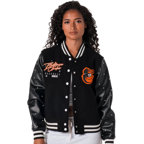 Orioles Pearl Varsity Jacket - Black
