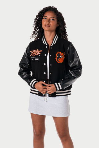 Orioles Pearl Varsity Jacket - Black