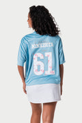 Minnesota Twins Women’s Cropped Crew Neck Tee - Light Blue view 2