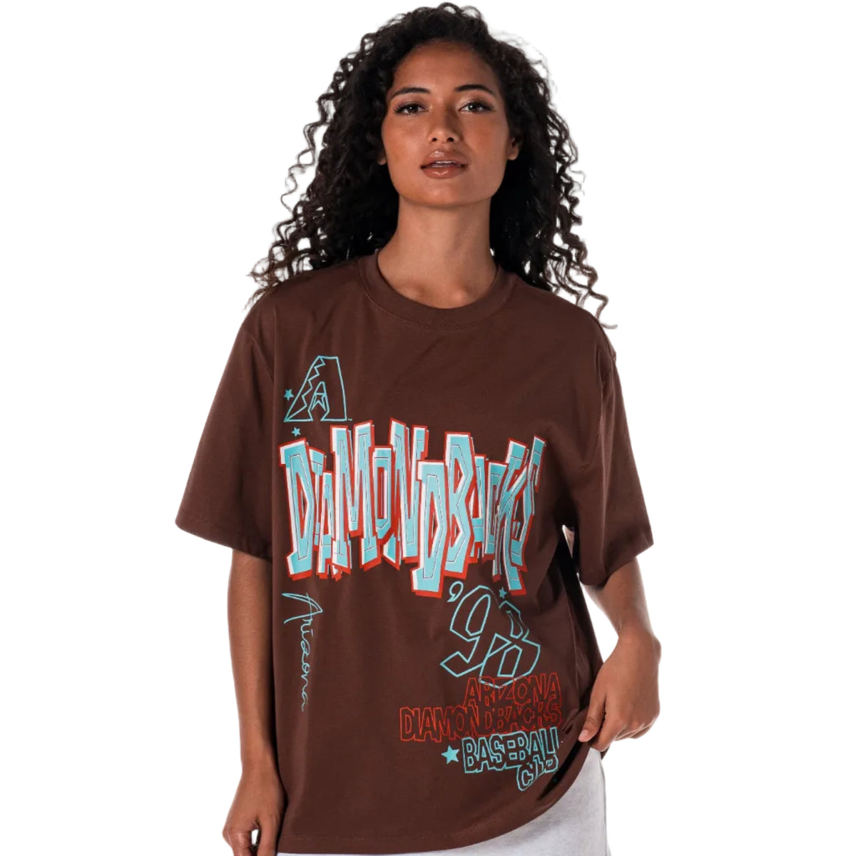 Arizona Diamond Backs Drop Shoulder Tee - Brown