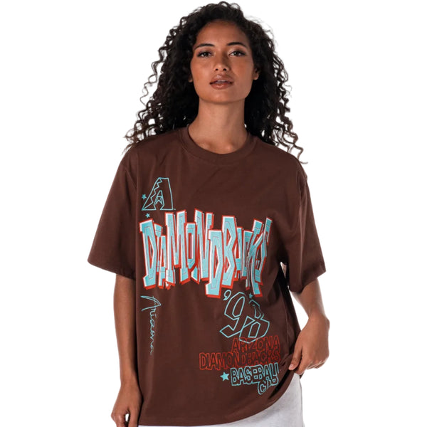 Arizona Diamond Backs Drop Shoulder Tee - Brown