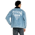 Tennessee Titans Unisex Pinstripe Denim Jacket - Light Blue Denim view 3