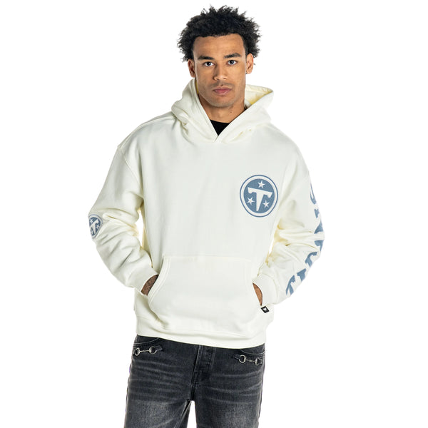 Tennessee Titans Unisex Denim Patched Hoodie - Vintage White
