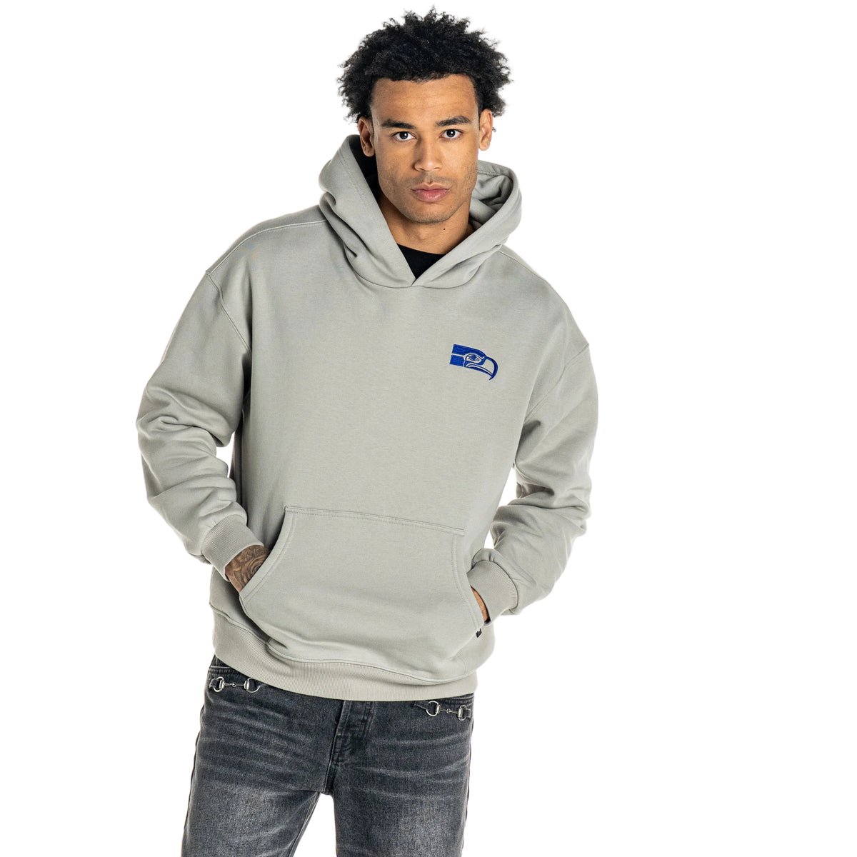 Seattle Seahawks Unisex Burst Hoodie - Light Grey