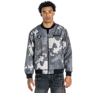Las Vegas Raiders Unisex Camo Bomber - Camo Grey