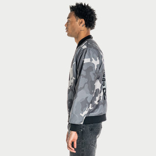 Las Vegas Raiders Unisex Camo Bomber - Camo Grey