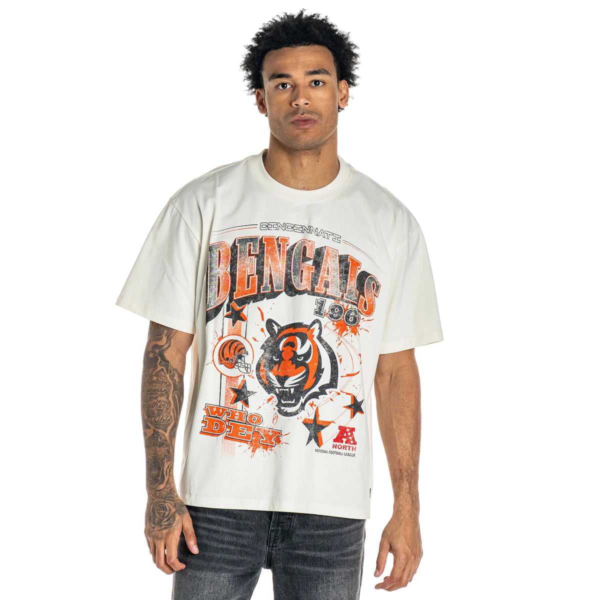 Cincinnati Bengals Unisex Streetwear Graphic Tee - Vintage White