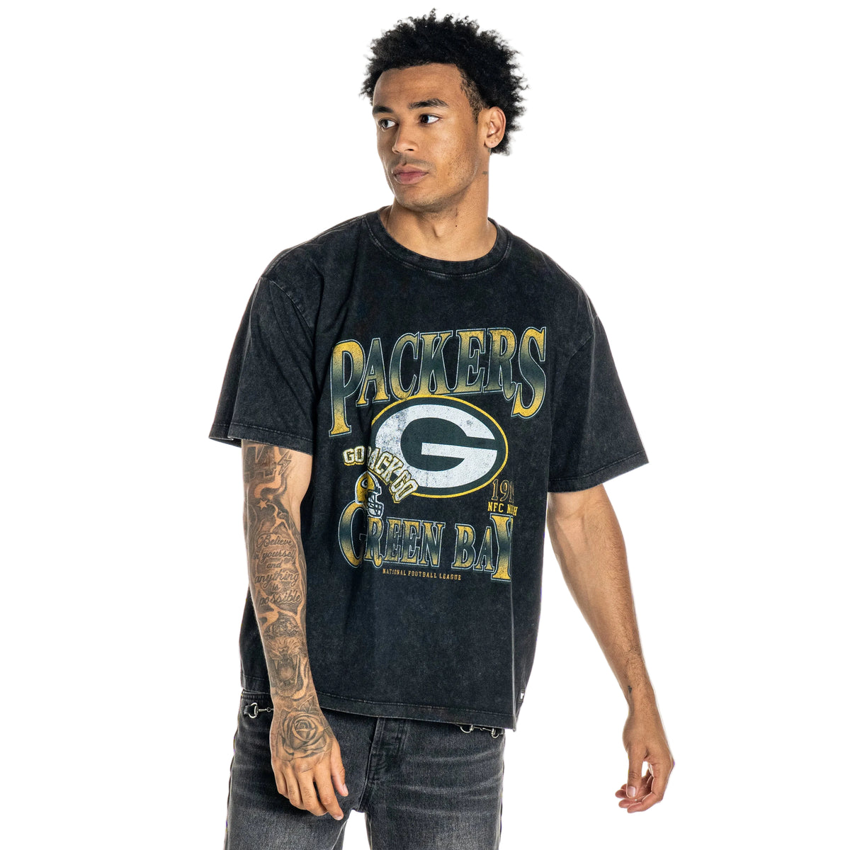 Green Bay Packers Unisex Streetwear Graphic Tee - Black